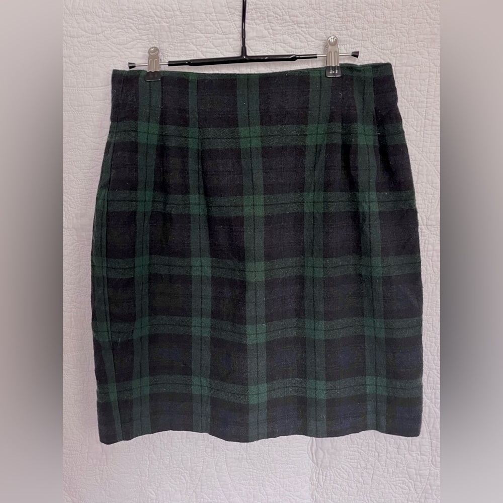 Vintage Y2K wool plaid mini skirt
